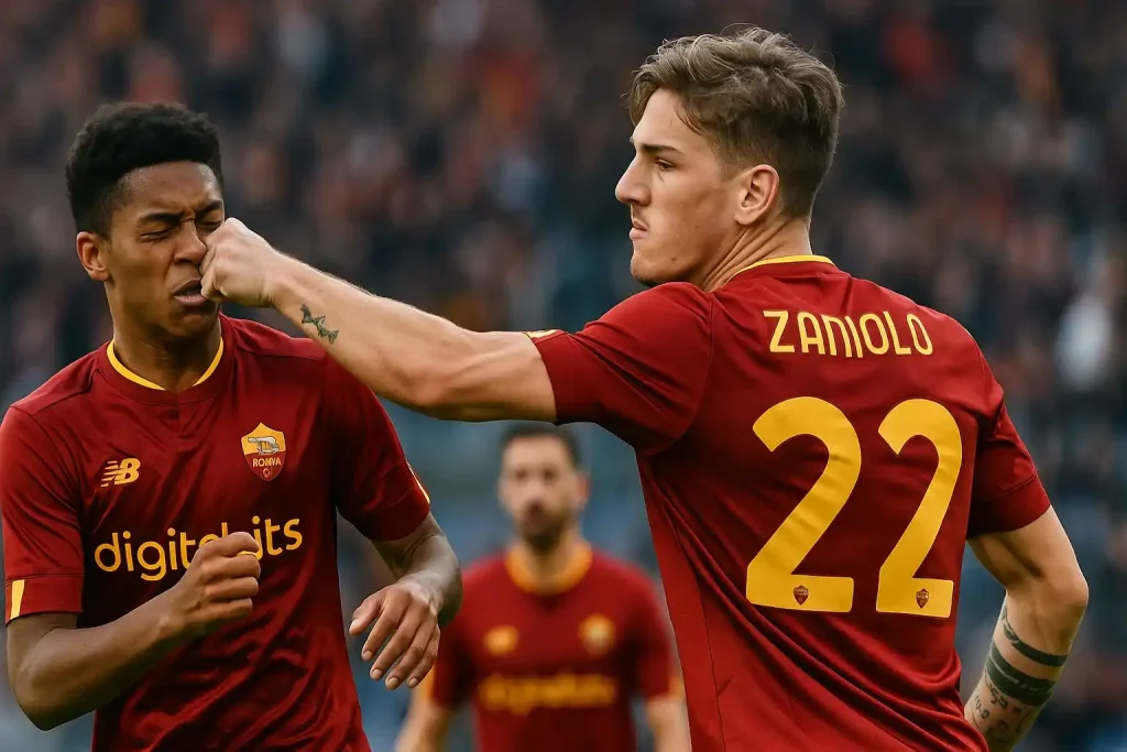 Nicolo Zaniolo “đấm nhầm” đồng đội trẻ AS Roma gây sốt